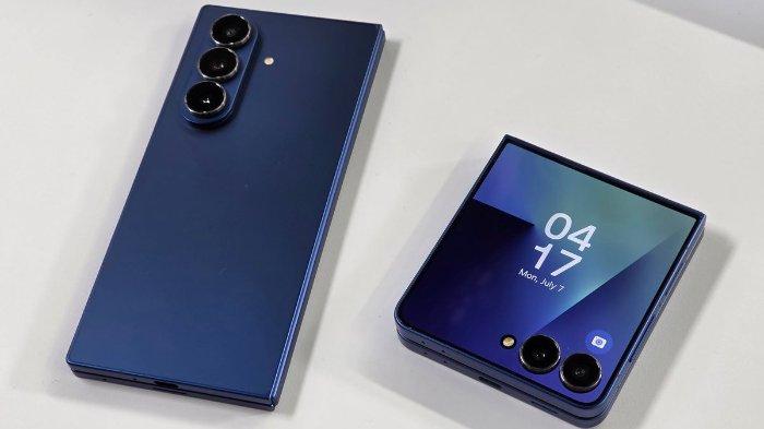 SAMSUNG GALAXY Z SERIES - Smartphone lipat Samsung Galaxy Z Fold7 dan Z Flip7 resmi meluncur di acara Galaxy Unpacked yang digelar di New York, AS, Rabu (9/7/2025).