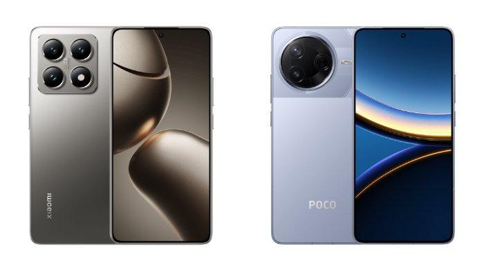 PERBANDINGAN HP - Tangkapan layar tampilan HP Xiaomi 14T dan POCO F7 Pro yang diambil dari website Mi.co.id, Rabu (16/4/2025).
