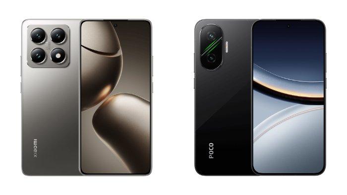 PERBANDINGAN HP XIAOMI -  Tampilah HP Xiaomi 14T dan POCO F7  yang diunduh dari website Mi.co.id, Senin (30/6/2025).