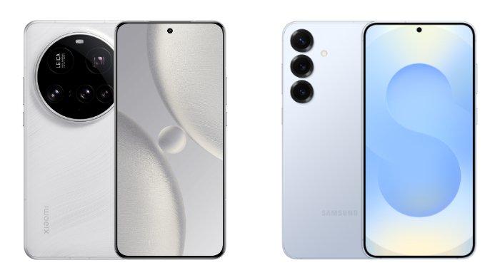 PERBANDINGAN HP - Kolase tangkapan layar tampilan HP Xiaomi 15 Ultra dan Samsung Galaxy S25 yang diambil dari website Mi.co.id dan Samsung.com, Minggu (23/3/2025).