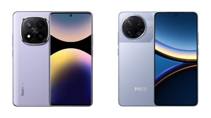 PERBANDINGAN HP - Tangkapan layar tampilan HP Xiaomi Redmi Note 14 Pro Plus 5G dan POCO F7 Pro yang diambil dari website Mi.co.id, Minggu (20/4/2025).
