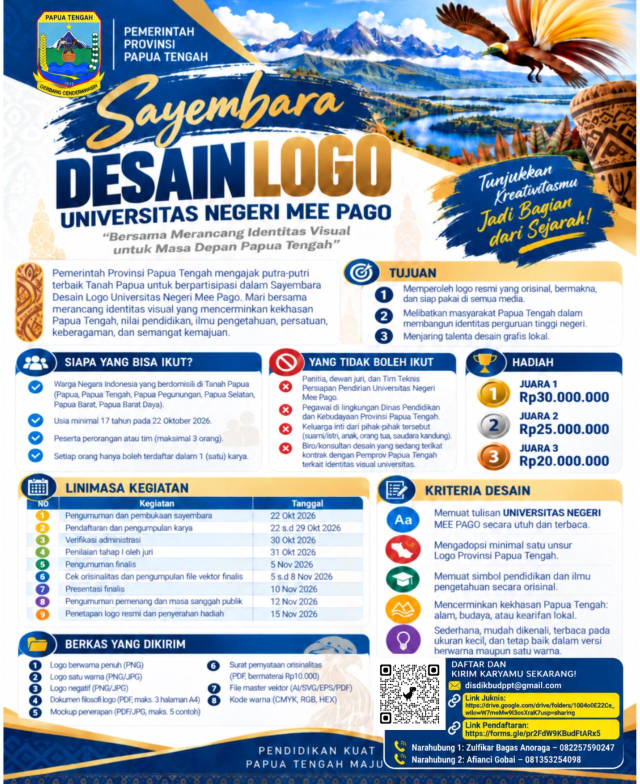 Papua Tengah laksanakan Sayembara Desain Logo Universitas Negeri Meepago, Total Hadiah Rp 75 Juta