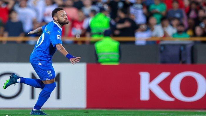 Neymar mencetak gol untuk Al Hilal dalam laga melawan wakil Iran, Nassaji Mazandaran, di AFC Champions League (Liga Champions Asia) pada Rabu (04/10/2023) dini hari WIB.