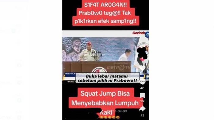 Hoaks narasi terkait Prabowo dan Squat Jump