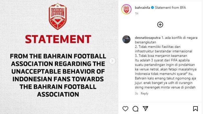 Isi Surat Bahrain ke FIFA dan AFC, Minta Pindahkan Laga Lawan Timnas di Luar Indonesia, Kena Mental?