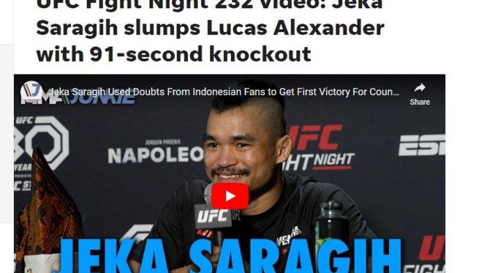 Jeka Saragih Jadi Sorotan Media Asing, Menang TKO Hitungan Detik dalam Laga UFC