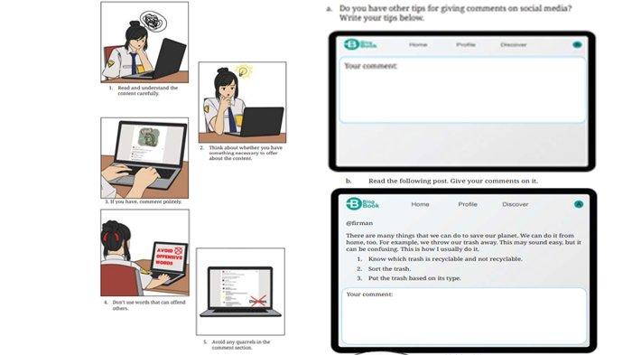ILUSTRASI KUNCI JAWABAN : Kunci Jawaban Bahasa Inggris Kelas 8 Halaman 154 155 156 Section 4 - Language Focus Unit 2 Chapter 3. Kunci jawaban Bahasa Inggris kelas 8 halaman 154 155 156 Section 4 - Language Focus When we want to comment on social media Unit 2 This is the way Chapter 3 Love Our World sesuai buku paket English For Nusantara SMP dan MTs edisi Kurikulum Merdeka Kemendikbudristek cetakan pertama 2022.
