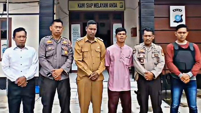 Eki bersama pihak kepolisian usai minta maaf, Senin (24/2/2025).