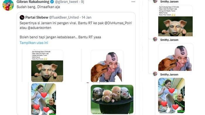 Gibran Rakabuming Maafkan Orang yang Sebarkan Meme Jokowi Berwajah Babi
