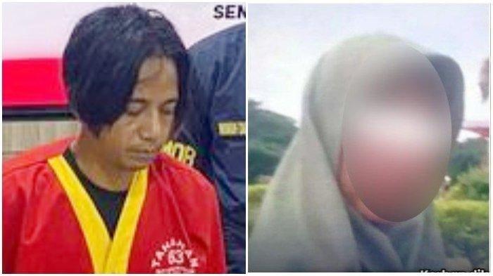 (Kiri) Andi Rumbayan (37), tersangka pembunuhan terhadap wanita lalu jasadnya dimasukkan dalam sebuah koper merah saat diintrogasi polisi di Aula Mapolda, Jalan Perintis Kemerdekaan, Kota Makassar, Sulsel, Senin (19/8/2024) dan (Kanan) Foto korban semasa hidup.