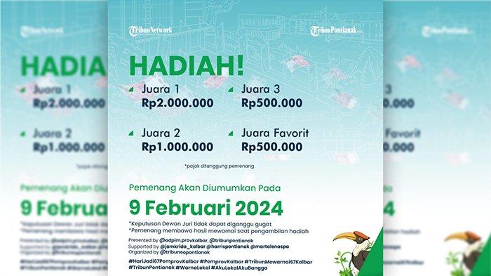 Beli Koran Tribun Pontianak edisi spesial Ulang Tahun Ke-67 Pemprov Kalbar edisi Senin, 29 Januari 2024. Warnai ilustrasi yang ada di koran Tribun Pontianak edisi khusus sesuai kreasimu.