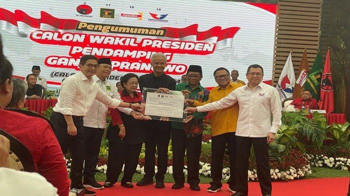 Suasana Deklarasi Ganjar Pranowo-Mahfud MD bersama jajaran Ketum Partai Koalisi