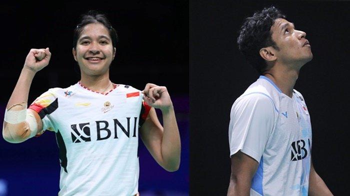 Kolase Ester Nurumi Tri Wardoyo (kiri) dan Chico Aura Dwi  Wardoyo.Keduanya turun di Korea Open Rabu 28 Agustus 2024
