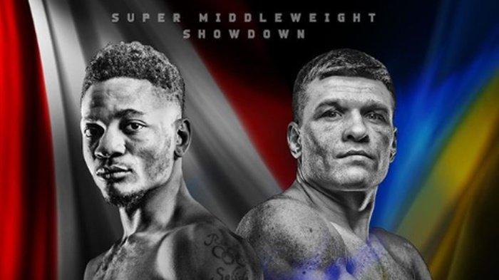 Flayer Tinju Dunia Christian Mbilli vs Sergiy Derevyanchenko