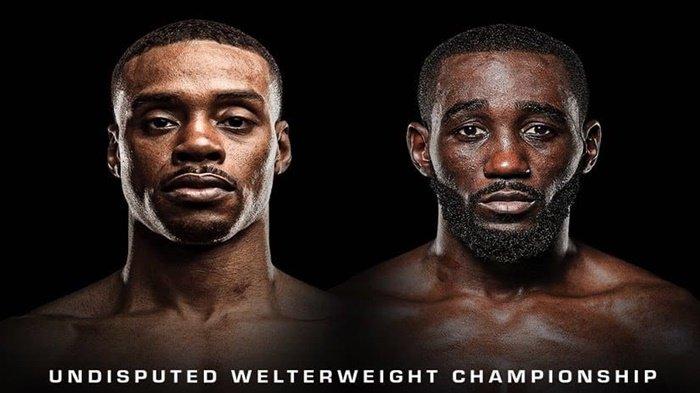 Flayer Tinju Dunia Errol Spence Jr vs Terence Crawford. Cek jam tayang dan link TV Online yang menyiarkan dalam artikel ini