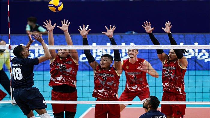 Aksi para pemain Jakarta Bhayangkara Presisi di AVC Club Championships 2024.