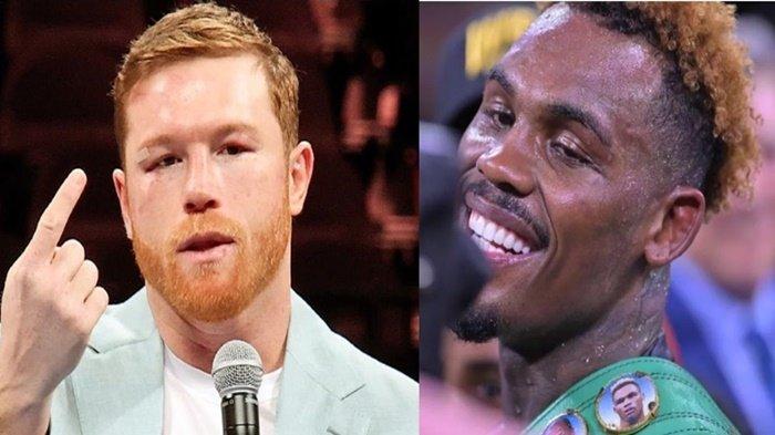 Kolase Juara Tinju Dunia 168 Pon, Canelo (kiri) dan Jermell Charlo. 