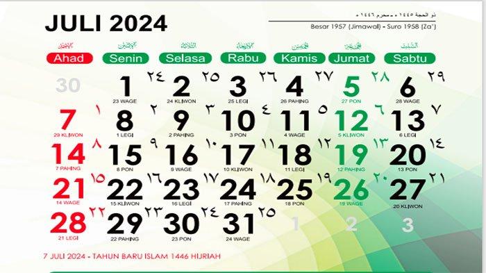 Juli 2024 / Dzulhijjah 1445 H dan Muharram 1446 H