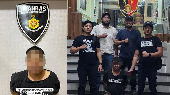 Budi Tato yang ditangkap Resmob Polda Kalbar saat digotong ke Ditreskrimum Mapolda Kalbar, Selasa 18 Juni 2024 dini hari.