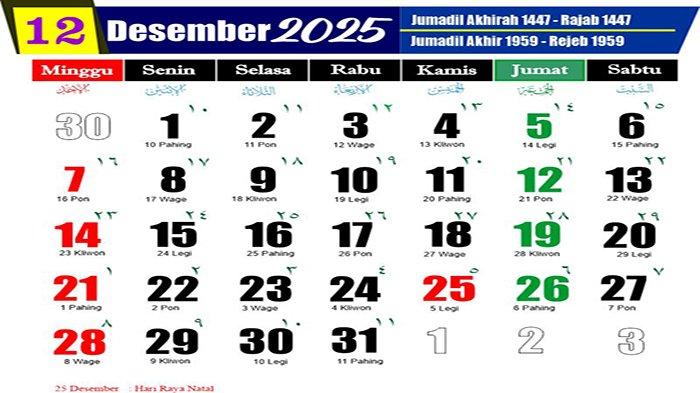Kalender Desember 2025