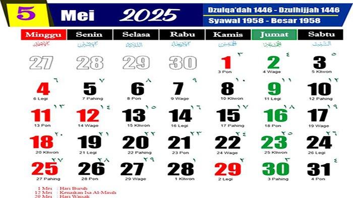 Kalender Mei 2025