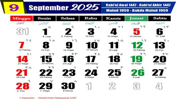 Kalender September 2025