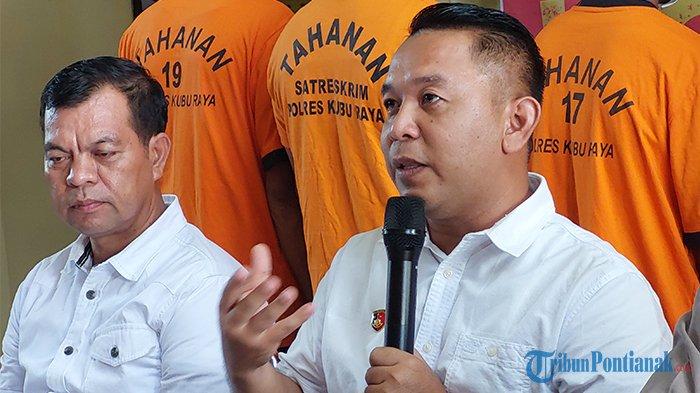 Kasat Reskrim Polres Kubu Raya Iptu Heru Anggoro saat konfrensi pers di Polres Kubu Raya, Rabu 20 September 2023.