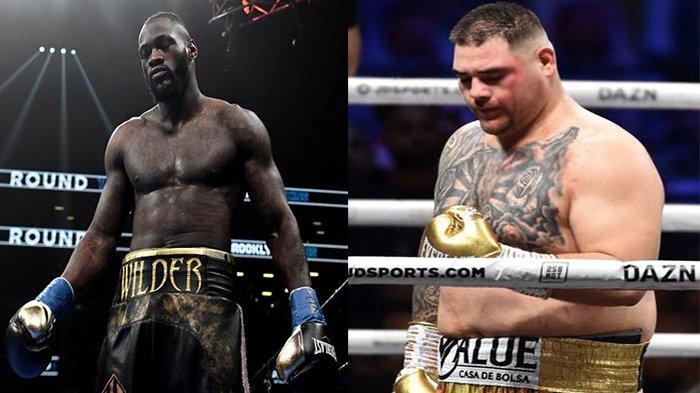 Kolase Deontay Wilder (kiri) dan Andy Ruiz (kanan). 