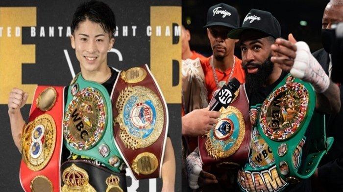 Kolase Tinju Dunia Naoya Inoue (kiri) dan Stephen Fulton (kanan).