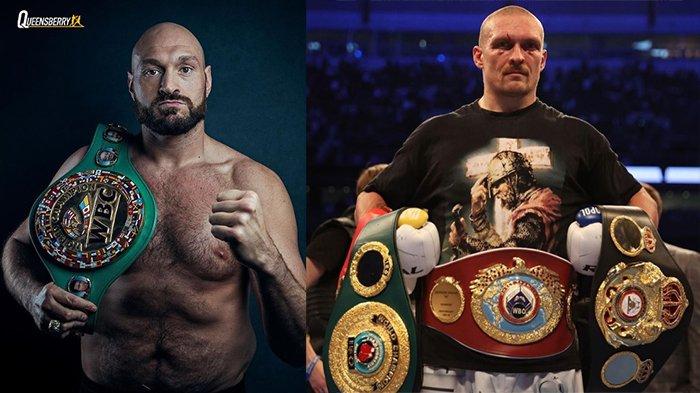 Kolase Tyson Fury (kiri) dan Oleksandr Usyk (kanan)..