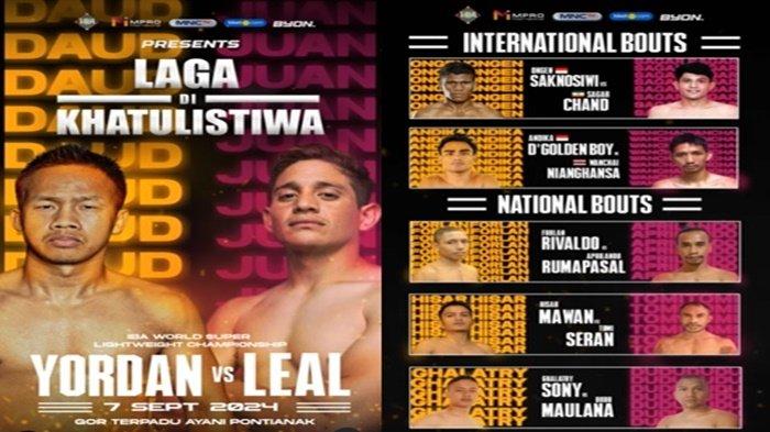 Kolase susunan Tinju Dunia Daud Yordan vs Juan Hernan Leal Sabtu 7 September 2024