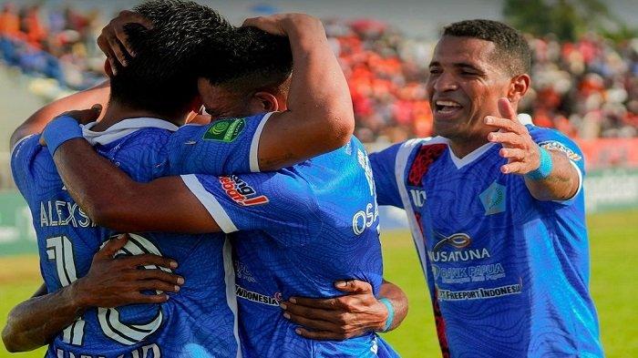 Selebrasi pemain PSBS Biak