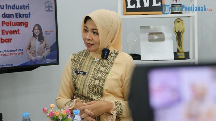 Penjabat Ketua TP PKK Provinsi Kalbar Windy Prihastari saat Live bersama Tribun Pontianak pada acara Triponcast, Selasa 13 Februari 2024.