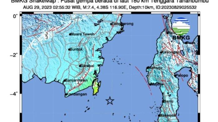 Peta Wilayah Gempa Kalbar