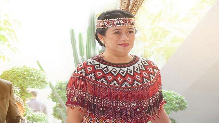 Puan Maharani menjelaskan bahwa baju adat dayak yang dipakainya bermotif Ruit Besai.
