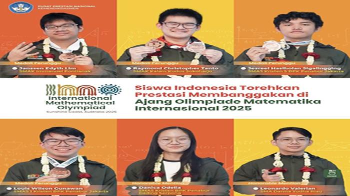 RAIH PRESTASI - Peraih medali perunggu pada Olimpiade Matematika Internasional atau International Mathematical Olympiad (IMO) ke-66 Tahun 2025, di Sunshine Coast, Queensland, Australia pada 10-20 Juli 2025.