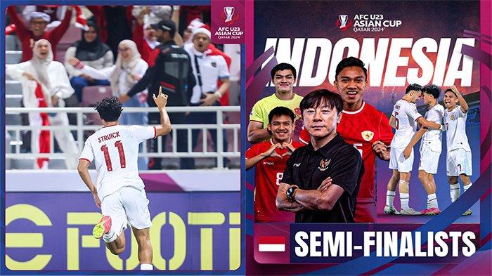 Rafael Struick menciptakan dua gol saat Timnas U23 Indonesia menghadapi Korea Selatan U23 di babak perempat final Piala Asia U23 2024 Qatar, di Stadion Abdullah bin Khalifa, Jumat 26 April 2024 dini hari WIB. Timnas U23 Indonesia menang 11-10 di babak adu penalti, setelah bermain imbang 2-2 selama waktu normal dan masa tambahan waktu 30 menit.