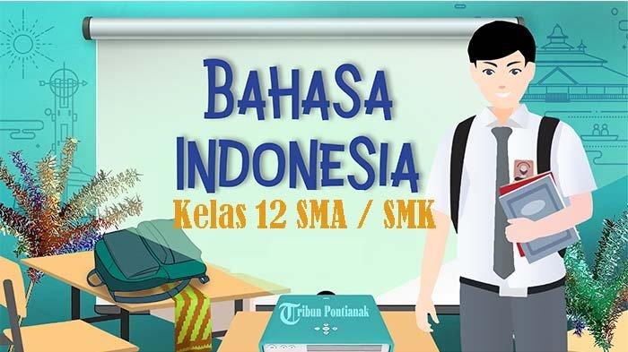 Ujian Sekolah Bahasa Indonesia untuk SMA dalam ruang kelas