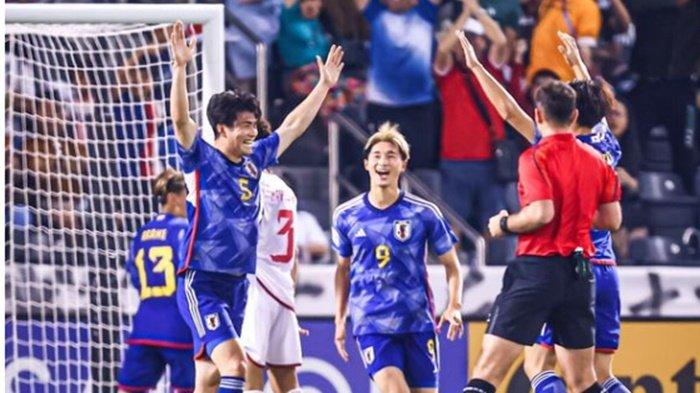 Selebrasi pemain Jepang di Piala Asia U23 AFC