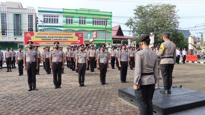Kompol sargatua siregar menyampaikan pidato saat upacara