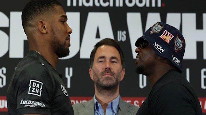 Tatap muka Anthony Joshua dan Dillian Whyte. Tinju Dunia ini dibatalkan VADA