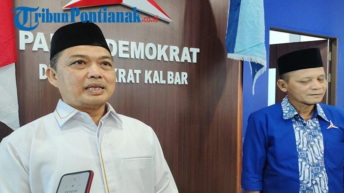 Wakil Gubernur Kalimantan Barat 2018-2023, Ria Norsan saat diwawancarai usai mengembalikan berkas pendaftaran Calon Gubernur di Kantor DPD Demokrat Kalbar, Sabtu 6 April 2024.