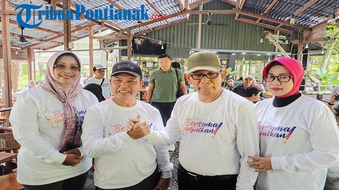 Gubernur dan Wakil Gubernur Kalimantan Barat 2018-2023, Sutarmidji dan Rian Norsan usai ngopi bersama di Aming Kopi, Hutan Kota, Jl Veteran, Minggu 19 Mei 2024.