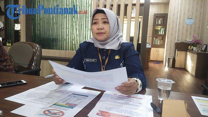 Kepala Dinas Kesehatan Provinsi Kalbar dr. Erna Yulianti saat memberikan keterangan terkait DBD di Kalbar,Jumat 11 Agustus 2023. Tribun Pontianak Ferryanto.