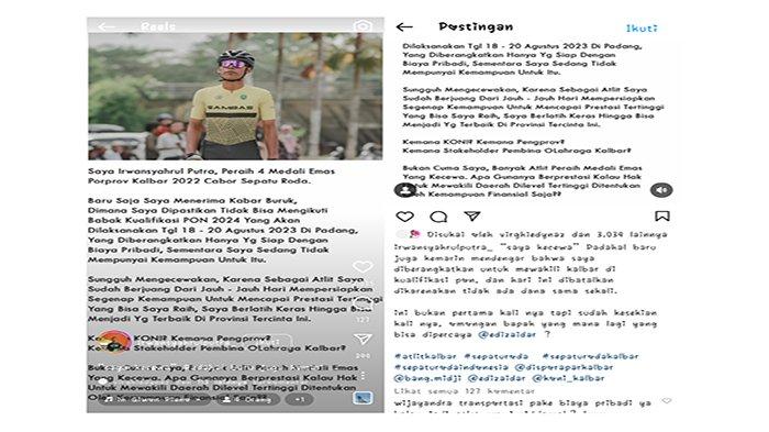 postingannya di feednya Irwansyah, Atlet Sepatu Roda Kalbar.