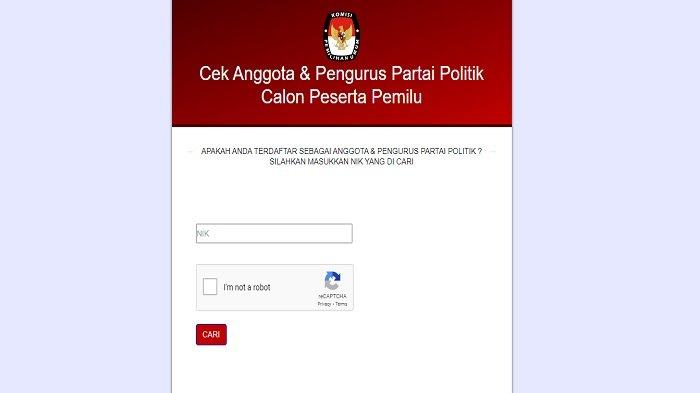Tangkapan layar infopemilu.kpu.go.id untuk cek kepengurusan Partai Politik. Mengecek apakah nama kamu terdaftar dalam sebuah parpol tertentu penting dilakukan sebelum daftar CPNS 2024. Berikut caranya.