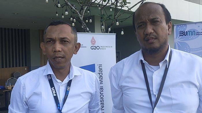 Pemimpin PNM cabang Pontianak, Cipta Tarwono (kanan) Pemimpin PNM Cabang Sintang, Heru Herliyandi (kiri) saat ditemui Tribun Pontianak di Swiss-belin Hotel, Singkawang, Kalimantan Barat, Jumat 5 Agustus 2023.