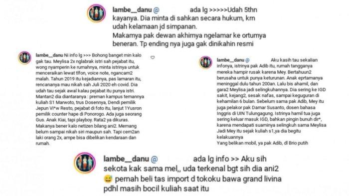 sosok di balik akun gosip @lambe_danu tersebut merupakan wanita asal Kediri.