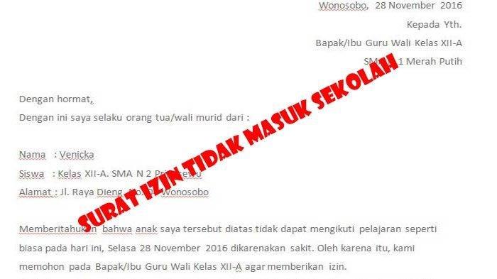 Contoh Surat Izin Tidak Masuk Sekolah karena Sakit dan Cara Membuat