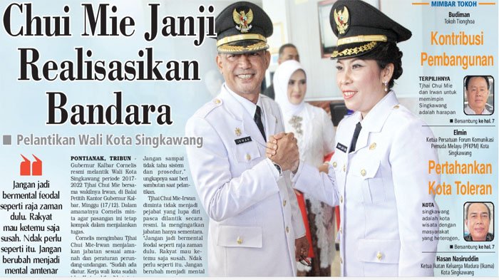 Tjhai Chui Mie-Irwan - Selamat Bekerja Wali Kota Singkawang yang Baru - Tribunpontianak.co.id